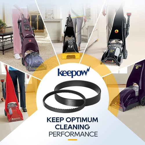 KEEPOW 6960w Belt for Bissell Proheat Steamer, Replacement Belt for Bissell Pet Carpet Cleaner, Fit Model 1846, 1799, 25A3, 7901, 1622, 8910, 7920, 1623, Replace Part 0150621 & 2150628 (2 Sets)