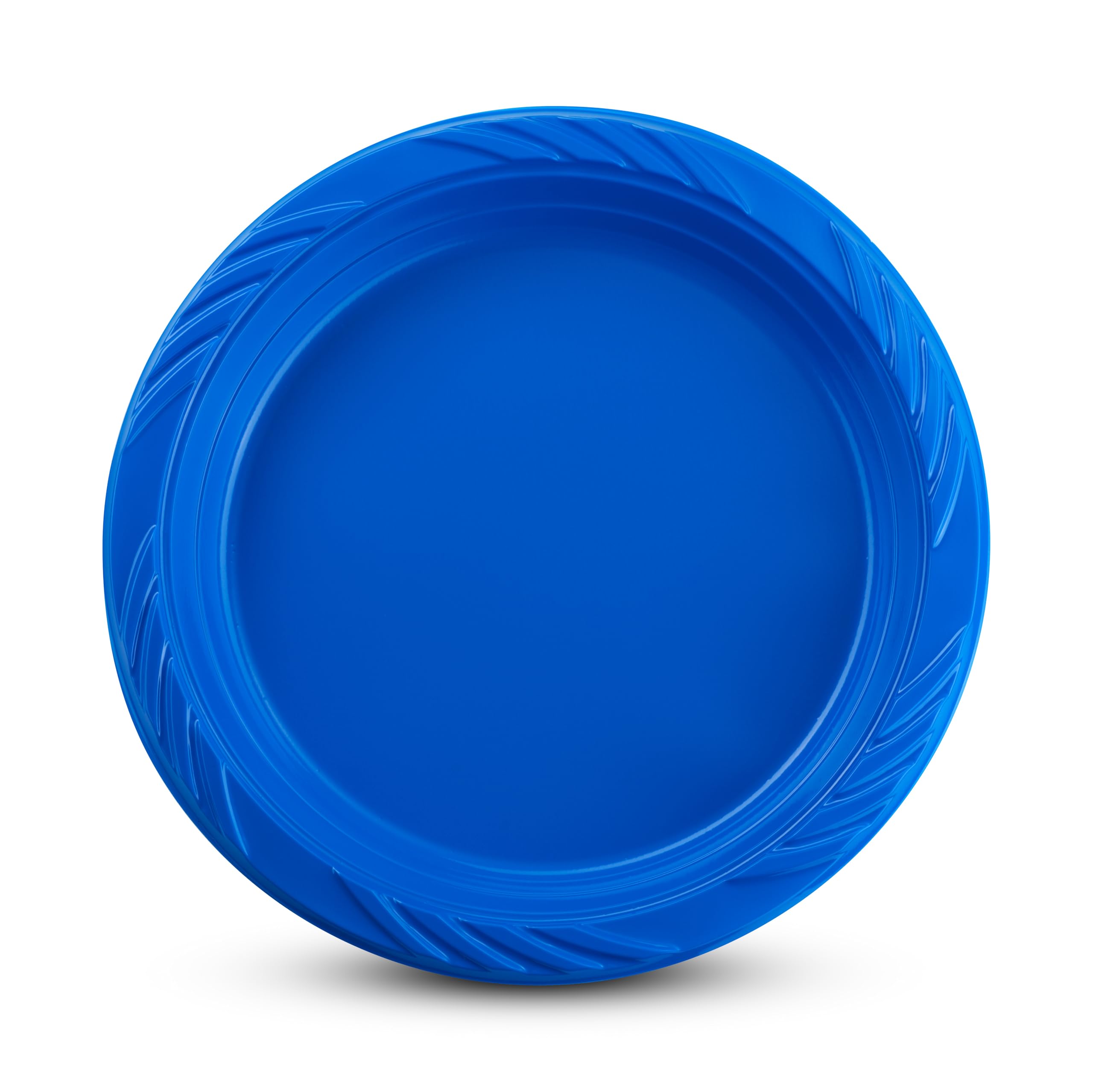 Munfix 6 Inch Blue Plastic Plates 100 Bulk Pack - Disposable Cake Plates for Dessert & Appetizers, BBQ, Party, Travel and Events, Microwavable Recyclable