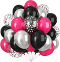 Skiennix 12-Inch Black & Hot Pink Balloons - 60 Pack for Birthday Parties & Celebrations | Gender Reveal Decor