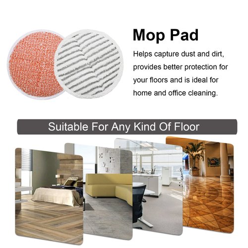 Replacement Pads for Bissell Spinwave Mop: 10 Pads for Bissell Spinwave,Spin Wave,Crosswave Expert/Pet/Cordless Hard Floor 2124 20393 2039a 20399 2039w 23159 23157 Spin Mop Cleaner Scrub Scrubber Pads