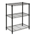 Honey-Can-Do 3-Tier Heavy Duty Adjustable Shelves, Metal Storage Rack With 250-lb Shelf Capacity, Black, 14" W x 24" L x 30" H