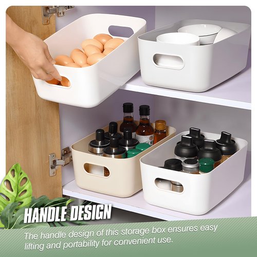 Vivikivi 6-Pack Plastic Storage Bins Baskets of 3 Sizes, Cabinet Organizer Pantry Organizing Baskets with Handles, Cupboard Box Containers for Home Kitchen Bathroom Classroom Office, Blue and Green