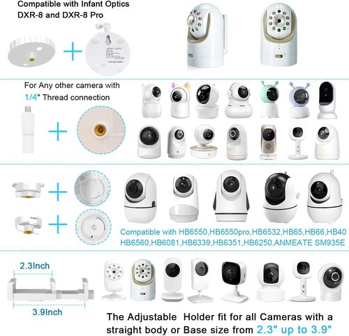 Infant Optics Adjustable Height Floor Stand - Compatible with DXR-8 Pro & Nanit Pro | Versatile Baby Monitor Mount
