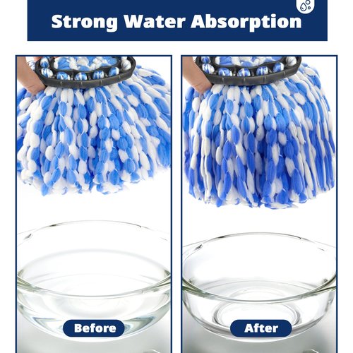 2-Tank Spin Mop Replacement Head, 3 Pack Mop Head Replacement, Microfiber, Machine Washable, Easy to Replace and Deep Cleaning