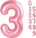 Numbers Balloon - 40 Inch Large Pastel Pink 3 for Three Year Old Birthday Decor | Party Decorations