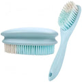 2 Pack Soft Bristle Cleaning Scrub Brush Laundry Brush Scrubber Brush for Clothes, Carpet and Fabric Stain Removal, Scrubbing Brush with Ergonomic Handle (Blue)