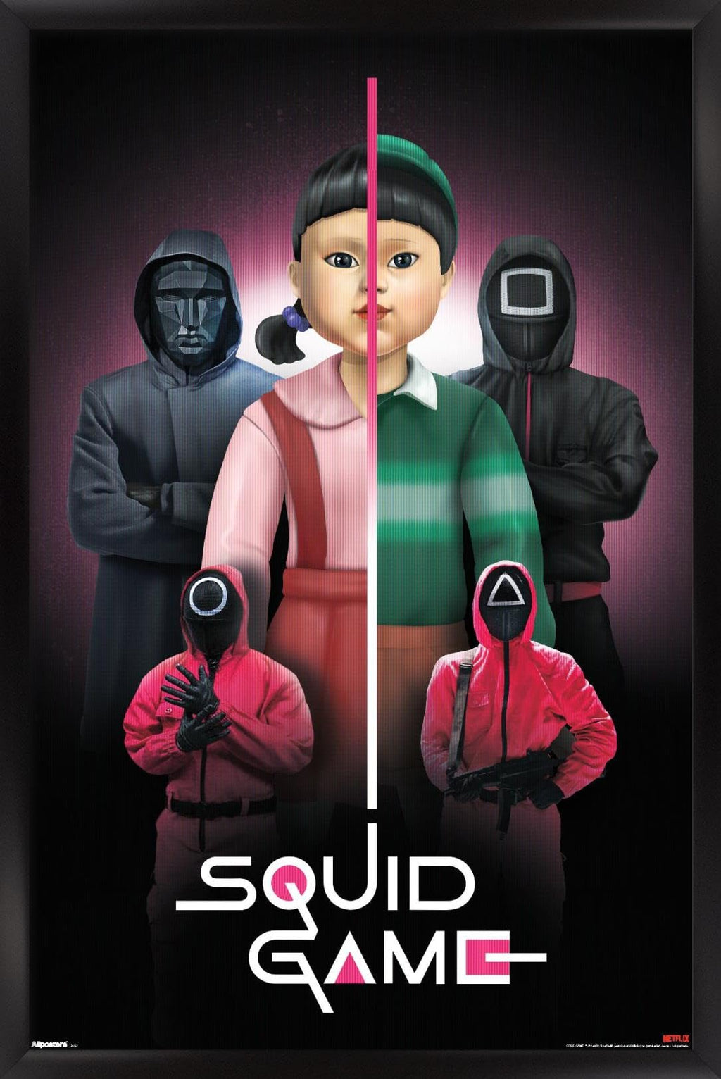 Netflix Squid Game: Season 3 (2025) - Group Wall Poster, 34L" x 22.4W", Black Framed Version