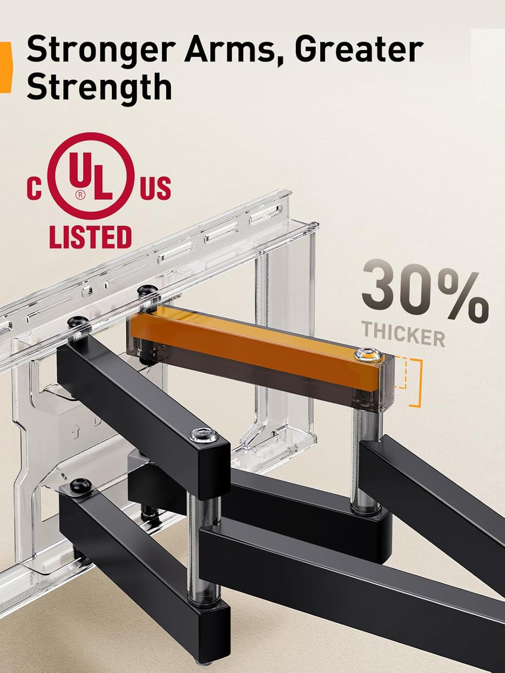 Perlegear Full Motion TV Wall Mount - Fits 42-85 Inch TVs Up to 132 lbs | Tilting Design with Leveling Adjustment