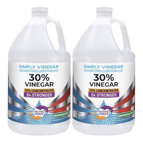 Simply Vinegar 30% Vinegar – Pure Concentrated Active-Force Vinegar for Cleaning, Home, and Garden, 128 oz (2)