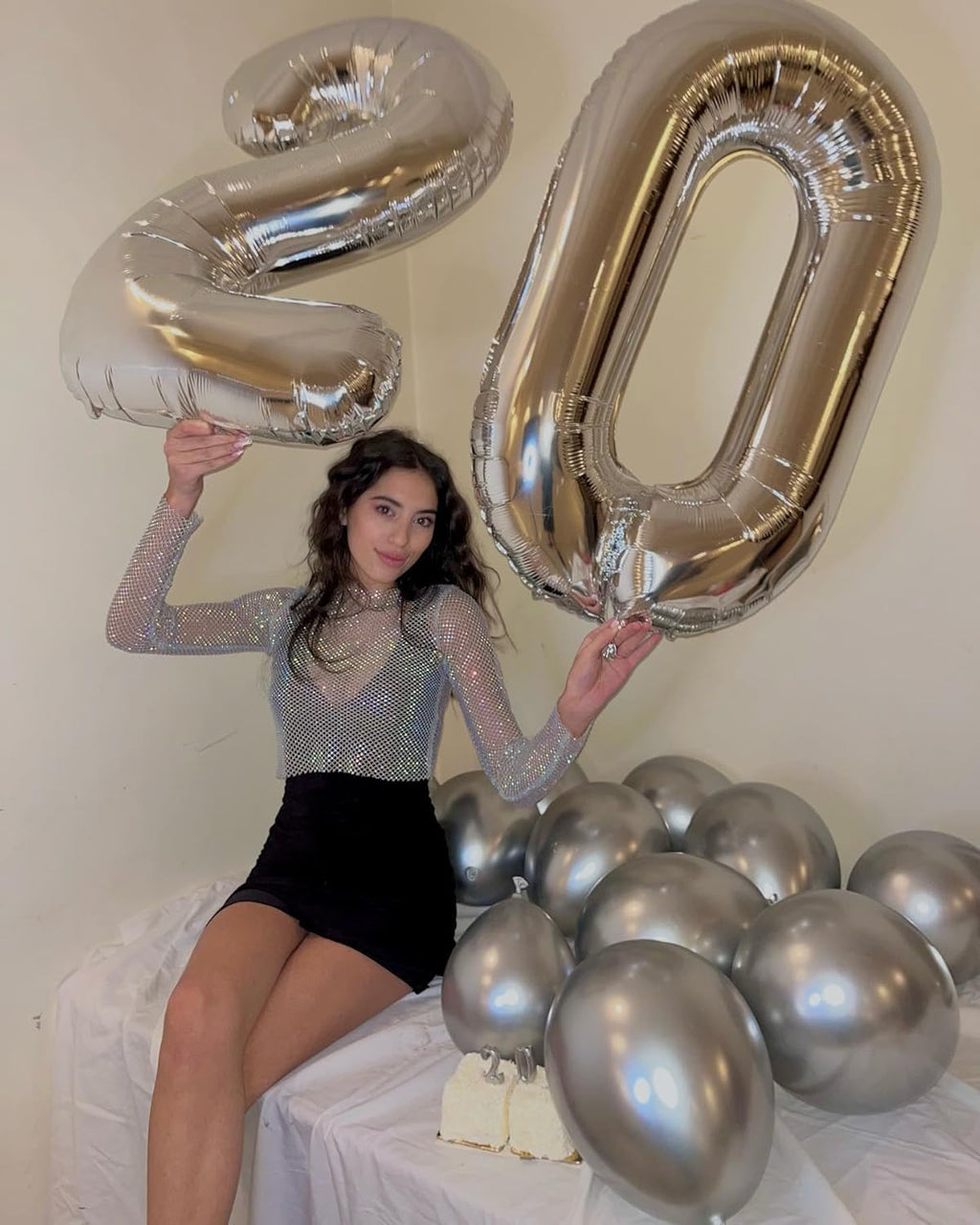 Silver Number 40 Balloon - 40 Inch Giant Foil Decoration for 40th Birthday Party Supplies