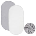 Fanfanwin 2 Pack Flannel Baby Bassinet Sheets 33 x 16 Inches Gray and White Soft Christmas Flannel Crib Sheets, Fit for Oval Bassinet Cover