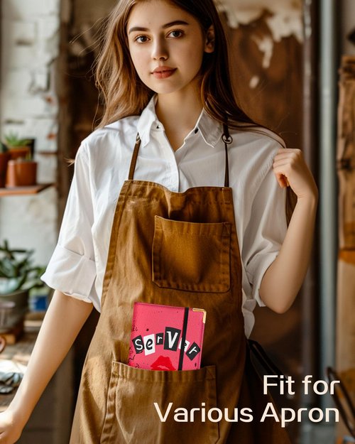 Slohif Server Book for Waitress Cute Serving Books with Zipper Pocket Accessories Leather Server Check Book Restaurant Waiter Server Booklet Organizer Ticket Book Holder Lip