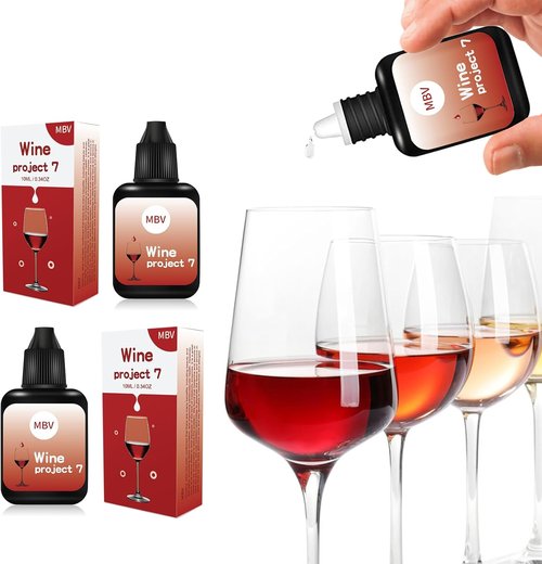 4 Pack Wine Filter Drops, Natural The Wine of Purifier Drops for Red and White Wine, Removes Histamines and Sulfites, Wine Lover Gifts