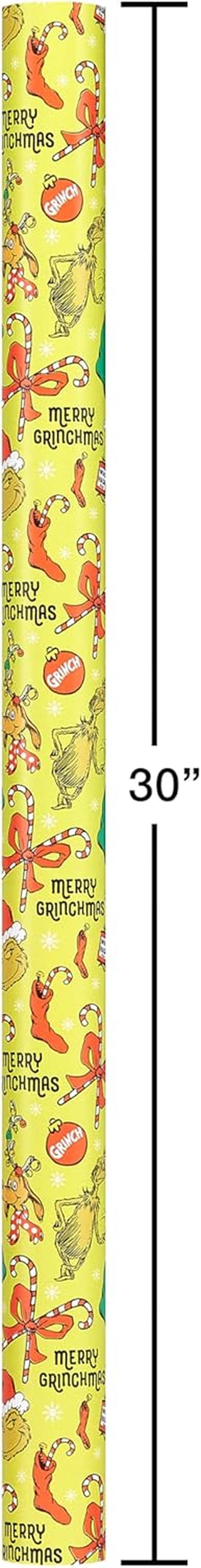 American Greetings Grinch Christmas Wrapping Paper - Festive Green & Red Gift Wrap, 3 Rolls (105 sq. ft.)