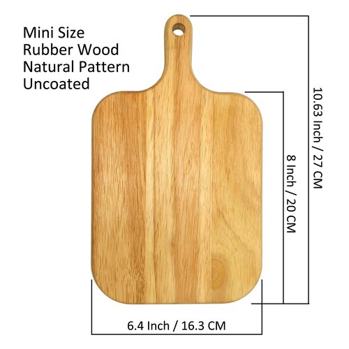 Cutting Board - MATTSTONE HILL Small Cheese Board, Mini Size Charcuterie Board, Serving Board, Wall Décor, Rubber Wood, Natural Texture