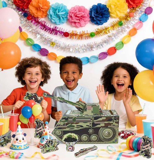 HEIPINIUYE Valentines Cards for Kids 3D Camo Tank Valentines Day Box for Kids Classroom School Gift Exchange Camouflage Army Party Supplies Valentine Mailbox with 35 Military Valentine Cards