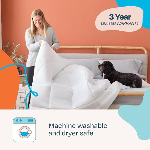 Linenspa White Down Alternative Comforter | All-Season Queen Size Duvet Insert with Box Stitch & 8 Loops