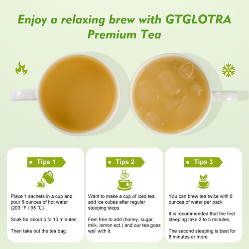 GTGLOTRA Oolong Tea Bags, 24 Whole Leaf Tea Bag, Alternative To Caffeine, 100% Natural Pure Tea, Stress Relief Pyramid Teabags, Suitable for Gifts, Office Reception, Vegan