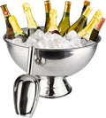 Large Champagne Bowl,12L Champagne Bowl Ice Bucket with Scoop Stainless Steel Large Champagne Ice Bucket Big Ice Bucket for Parties Large Size Ice Bowl for Wine Beer Home Bar Celebrations,16in