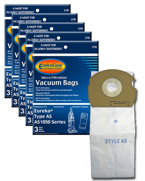 Envirocare Replacement Micro Filtration Vacuum Cleaner Dust Bags made to fit Eureka Type AS 15 pack