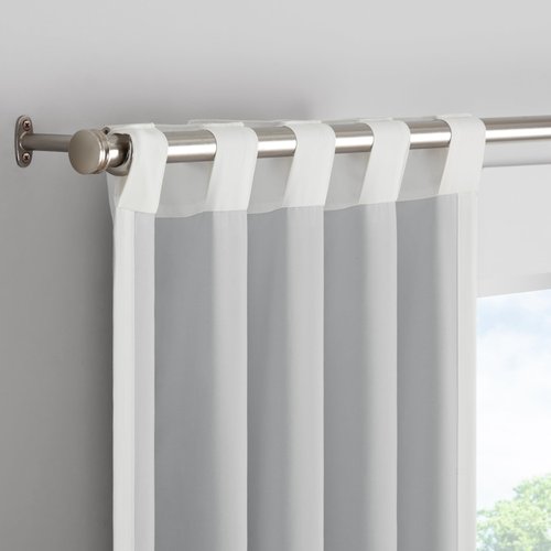 Eclipse Blackout Curtain, Tiered Ruffle Kids Curtain, 84 in x 40 in, Thermaback 100% Blackout Curtain with Rod Pocket Header, Curtain for Kids Room or Playroom, 1 Window Curtain, White
