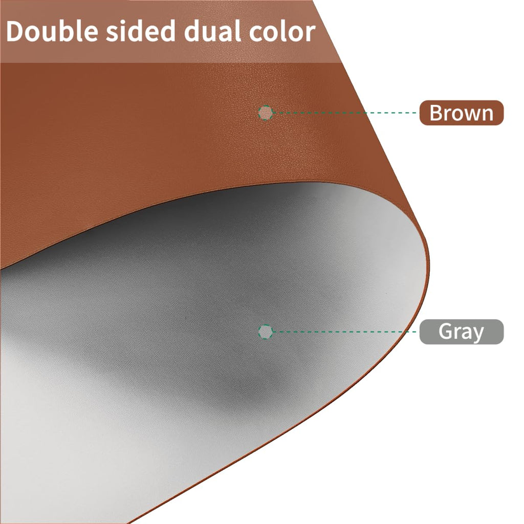 Zinkooat Small Round Table Cover - Can Be Used On Both Sides Waterproof and Easy to Clean Good Flatness Used for Coffee Table Dining Table(Brown+Gray Dia.24Inch)