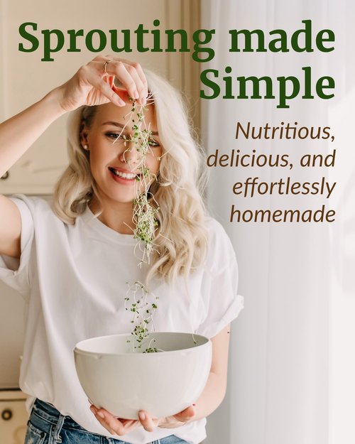 Elementi Sprouting Lids for Wide Mouth Mason Jars (Set of 4), Sprouting Jar Kit for Organic Alfalfa & Mung Bean Sprouts Growing Kit, 316 Stainless Steel Mesh Screen Strainer Lid (Sage Green)
