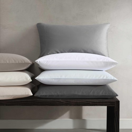 Vera Wang - Pillow Case Set, Luxury Sateen Cotton Bedding, 800 Thread Count, Soft & Smooth Bedding Set (White, Standard Pillowcases)