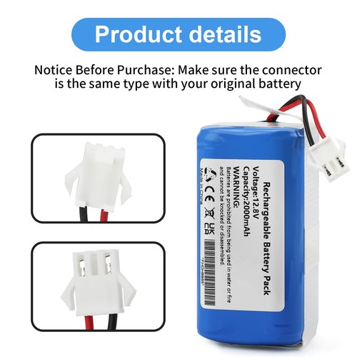 MULS 12.8V M210 Battery Replacement for Lefant M210 M210 Pro M210P M210B M213 M213S,OKP Life K2 Robot Vacuum Cleaner 2000mAh