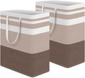HomeHacks Large Waterproof Laundry Basket - Collapsible Freestanding Hamper with Extended Handles (Brown, 125L)