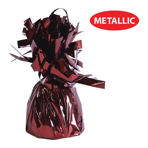 Beistle Metallic Wrapped Balloon Weights, Set of 6 Maroon Party Decorations with Loop, Centerpieces and Table Décor for Birthdays School Team Spirit Graduations Fall Celebrations and Events 6 oz
