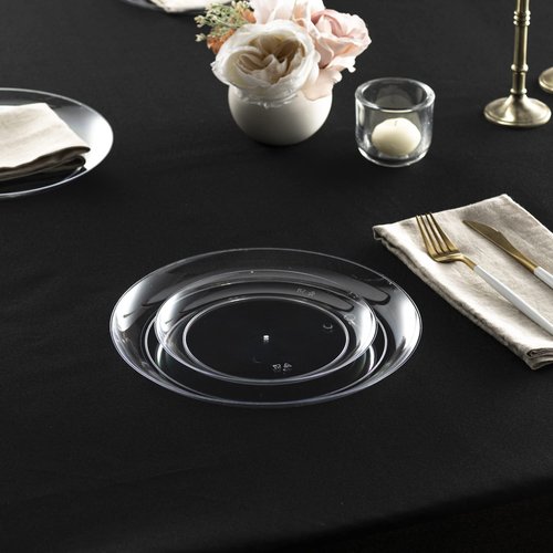 [7'' 240 Pack] 7'' inch Premium Heavy Weight Crystal Clear Classy Disposable hard Plastic Salad plates