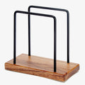Acacia Wood Napkins Holder with Metal Wire,Standing Napkin Holder for Table