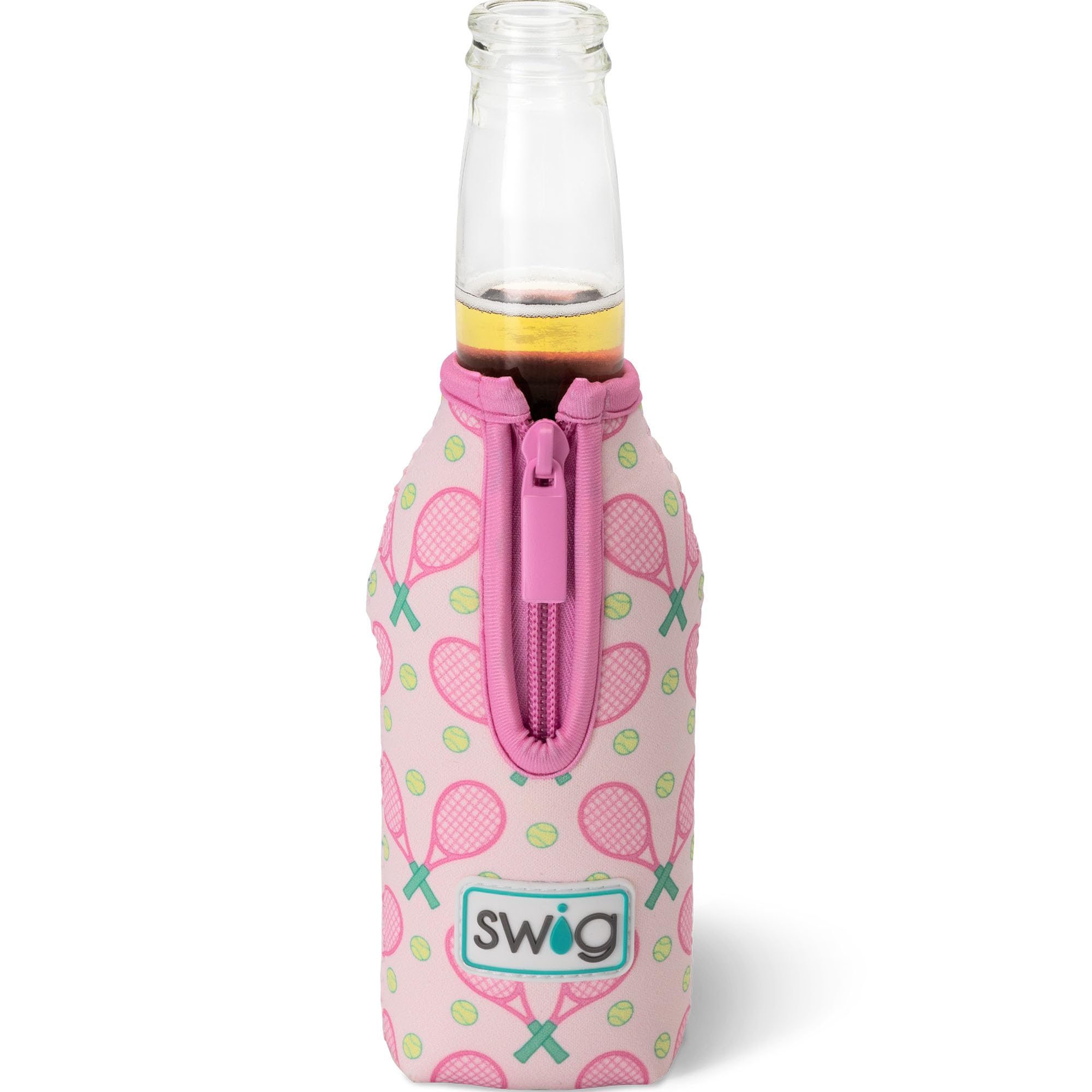 Swig Life Bottle Coolie, Standard 12oz Bottle Insulator Sleeve with Zipper, Neoprene Insulated Cooler for Drinks in Love All