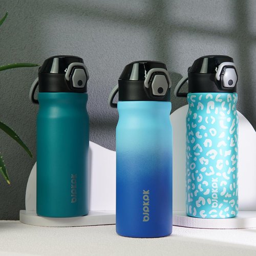 BJPKPK Stainless Steel Water Bottle - Insulated 25oz Thermal Flask with Straw Lid | Keeps Drinks Hot & Cold, Laguna