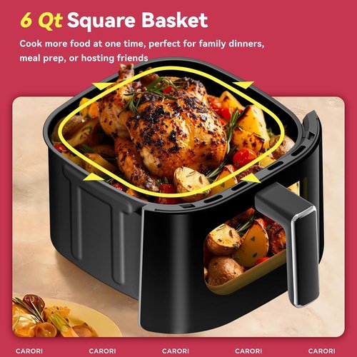 Air Fryer 14-in-1 by [Brand Name] - 6Qt Capacity with Viewing Window & Dual Heating | 1700W Nonstick Basket
