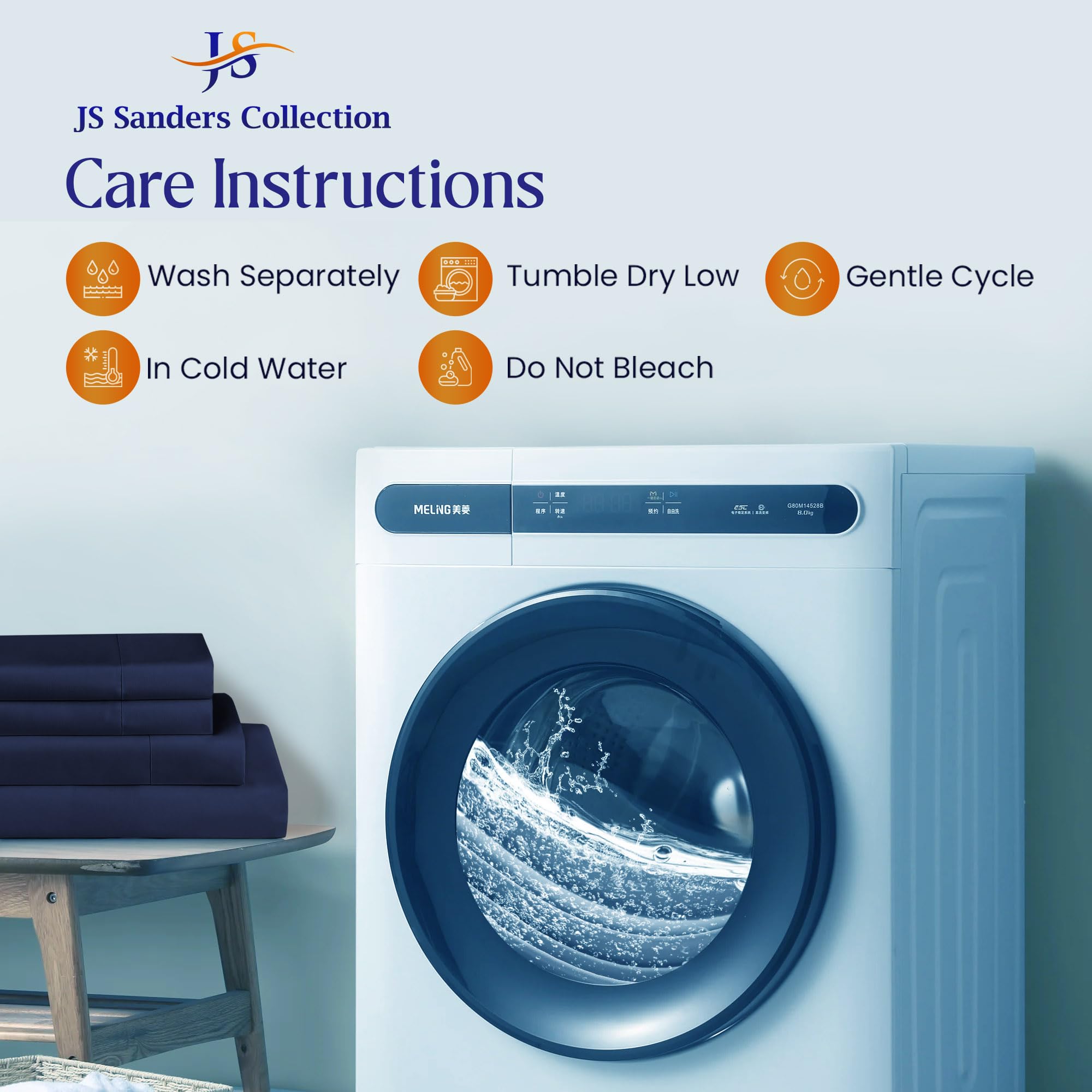 JS Sanders Collection 100% Egyptian Cotton Universal V Berth 4 Piece The Best Boat V Berth Bedding Fits mattresses up to 8” Depth Sheet Set - 600 TC Navy Blue