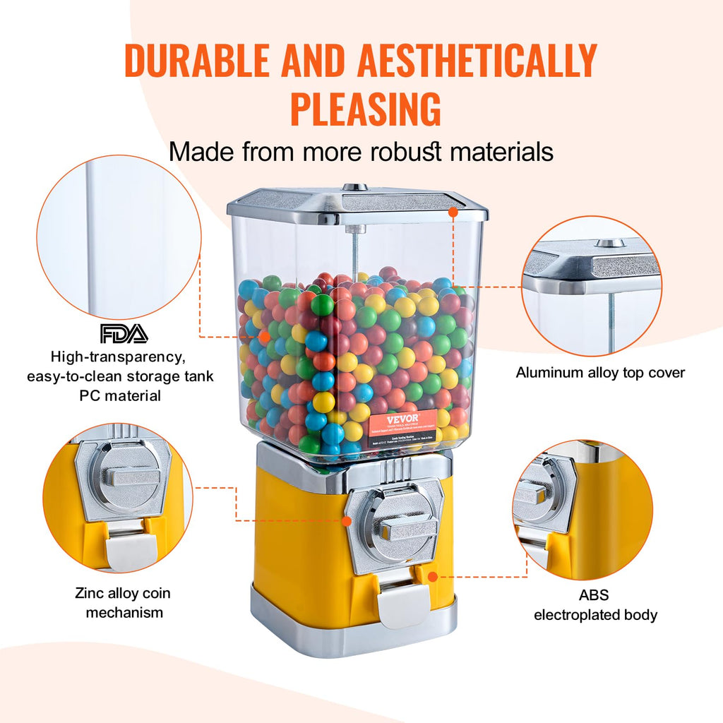 VEVOR Vending Machine, Classic Gumball Bank, Huge Load Capacity Candy Gumball Machine, Mini Vending Machines, Gumball Dispenser Machine for Kids, Perfect for