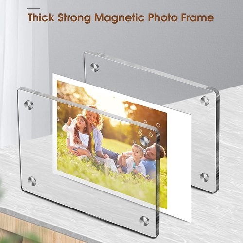 Fintie Acrylic Magnetic Photo Frame for 2x3-Inch Film - Double Sided Fridge Picture Frame for Fujifilm Instax Mini 12 11 EVO 40 99 / Mini Link 3/2 Printer, Polaroid Instant Films - Clear (Pack of 4)