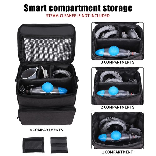 Adjustable Compartments Carry Bag Compatible with Bissell SteamShot Hard Surface Steam Cleaner 39N7V/39N7A,Travel Hand Bag with Extra Pockets for Accessories