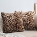 Vikodah Cheetah Pillow Covers 18 * 18in Throw Pillow Cover 2pcs Set Faux-Fur Leopard-Print Couch Pillow Covers Fluffy Soft