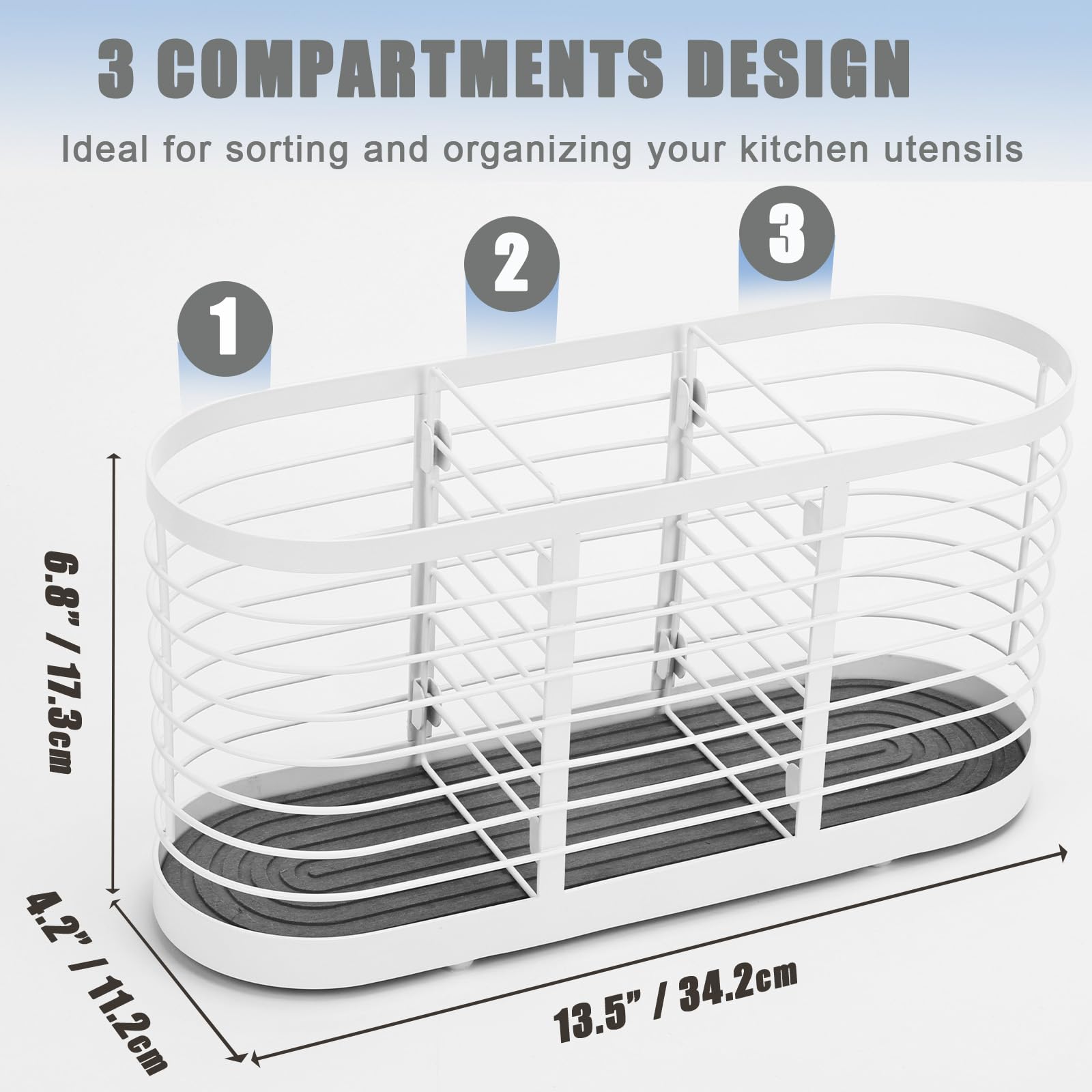 usewry Large Utensil Holder for Kitchen Counter - Cooking Utensil Holder Organizer with Diatomaceous Earth Base - Prevents Water Buildup and Dries Instantly, Kitchen Holder for Cooking Utensils