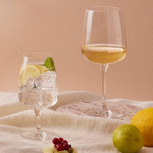 Krosno - Stemmed Tulip Water Glasses, Set of 4, 11.2 oz, Ideal Goblets for Dessert, Cocktails, Juice, Drinking Glasses, Lead-Free and Safe, Dishwasher Safe, Made in Europe