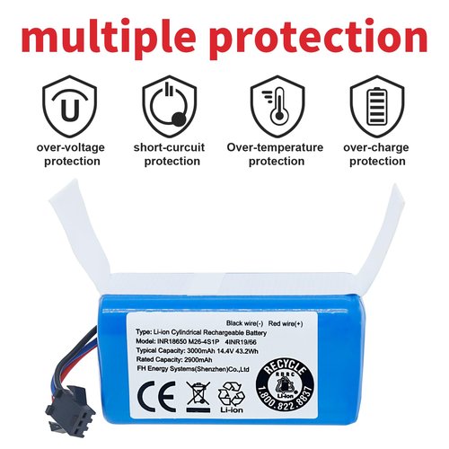 JIIKER Upgrade Replacement Battery Compatible with AIRROBO P20 Robot Vacuum, for eufy G40 Series,G30 Series,RoboVac 11,11S, 11S Plus, 11S MAX,12,15C MAX,15C,G10 Hybrid, G20,G35,G35+ Accessory 3000mAh