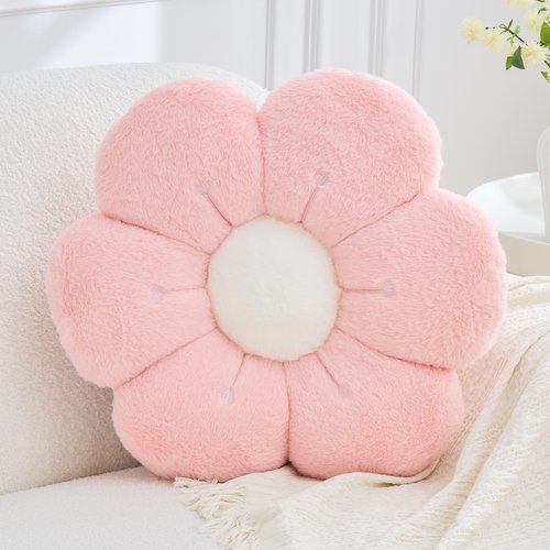 VBGYA Pink Flower Pillow Cute Flower Shaped Decorative Pillow 14.9" Daisy Pillow Aesthetic Home Decor Floral Throw Pillows Floor Seat Cushion for Xmas Bedroom Couch