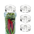 KUNNV Glass Weights Mason Jar Fermentation kit for Wide Mouth Mason Jars Vegetable Sauerkraut Fermenting whit Easy Grip(Jars Not Included) (4 Glass weight)