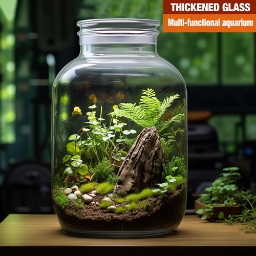 Maxdot Large Glass Jar with Airlock Lid 6.6 Gallon Large Storage Glass Jars Wide Mouth Fermentation Jar with Ropes Fermentation Container Jug for Wine Making