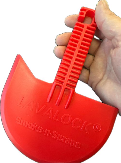 LavaLock Smok-n-Scrape Grill and Smoker Scraper, Residue Remover Cleaning Tool for Weber Kettle, Weber Smokey Mountain, UDS, WSM (Red Smoke-n-Scrape)