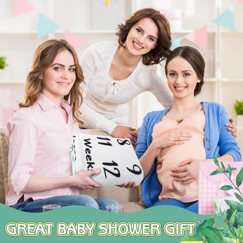 Guiqulai Baby Milestone Blanket for Baby Boy, Animals Baby Monthly Milestone Blanket Safari Baby Growth Blanket Newborn Photography Background with Wooden Signs, Frames, Bandana