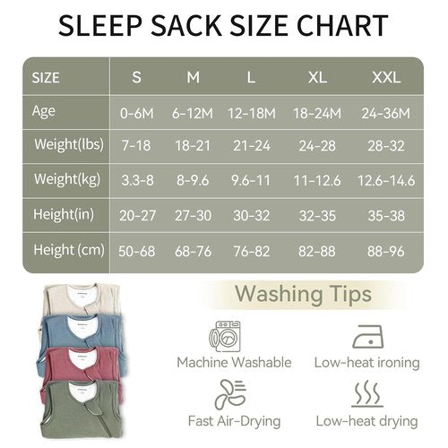 BubblePanda Bamboo Sleep Sack - Breathable 1.0 Tog Infant Wearable Blanket | 0-6 Months, Unisex